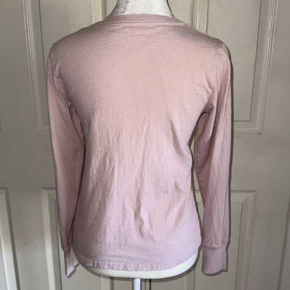 Everlane Pink 100% Cotton 2 Button Long Sleeve Henley - Picture 2 of 5